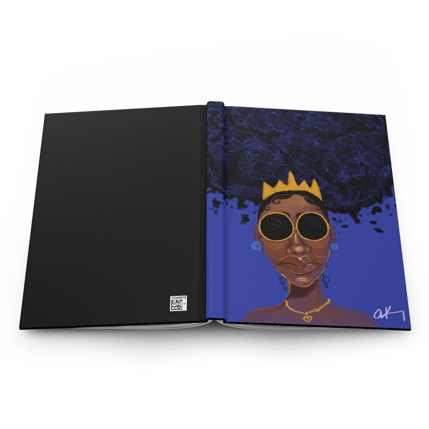 Artistic Hardcover Journal with Unique Design, Black Queen Journal, Creative Writing Notebook, Gift for Writers, Stylish Planner