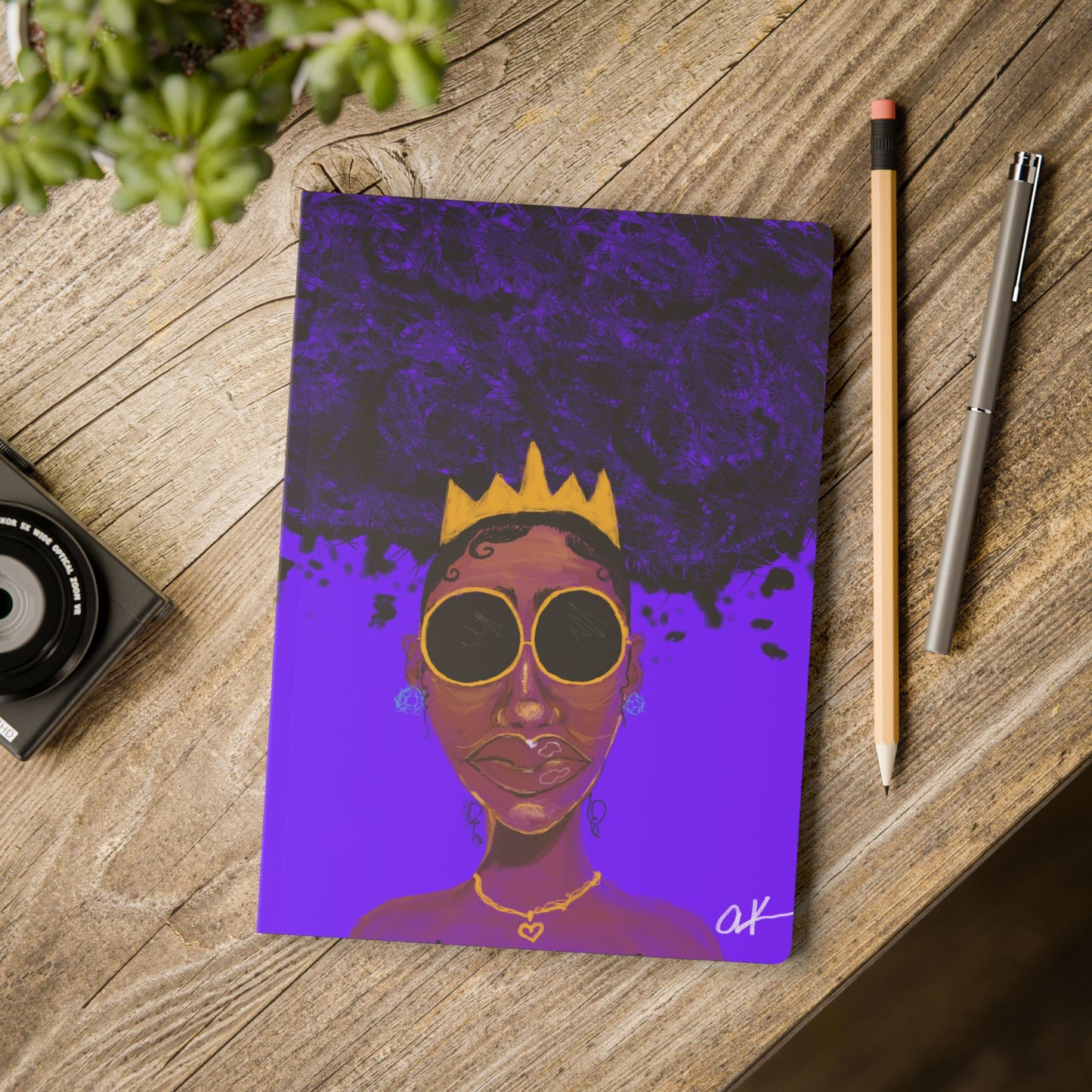 Royal Crown Softcover Journal - Creative Notebook, Inspirational Diary, Art School Supplies, Gift for Artists, Purple Aesthetic Journal
