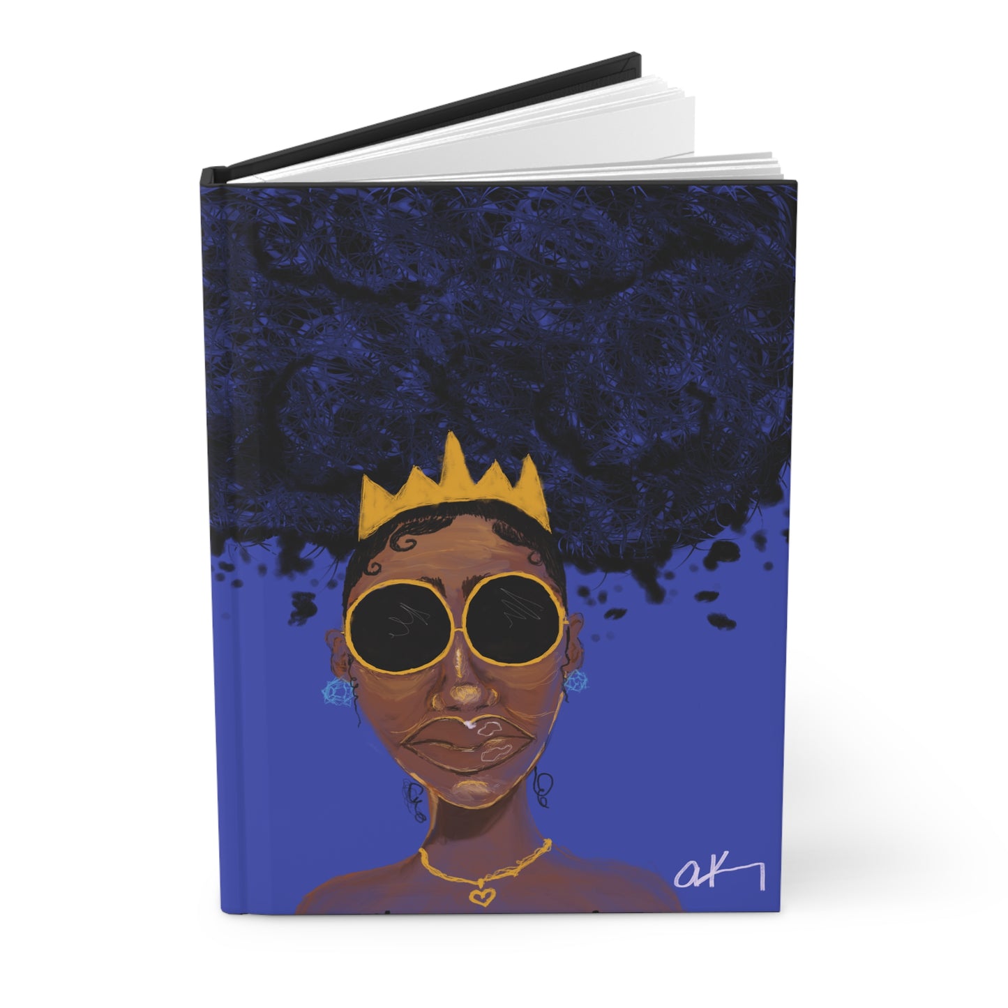 Artistic Hardcover Journal with Unique Design, Black Queen Journal, Creative Writing Notebook, Gift for Writers, Stylish Planner