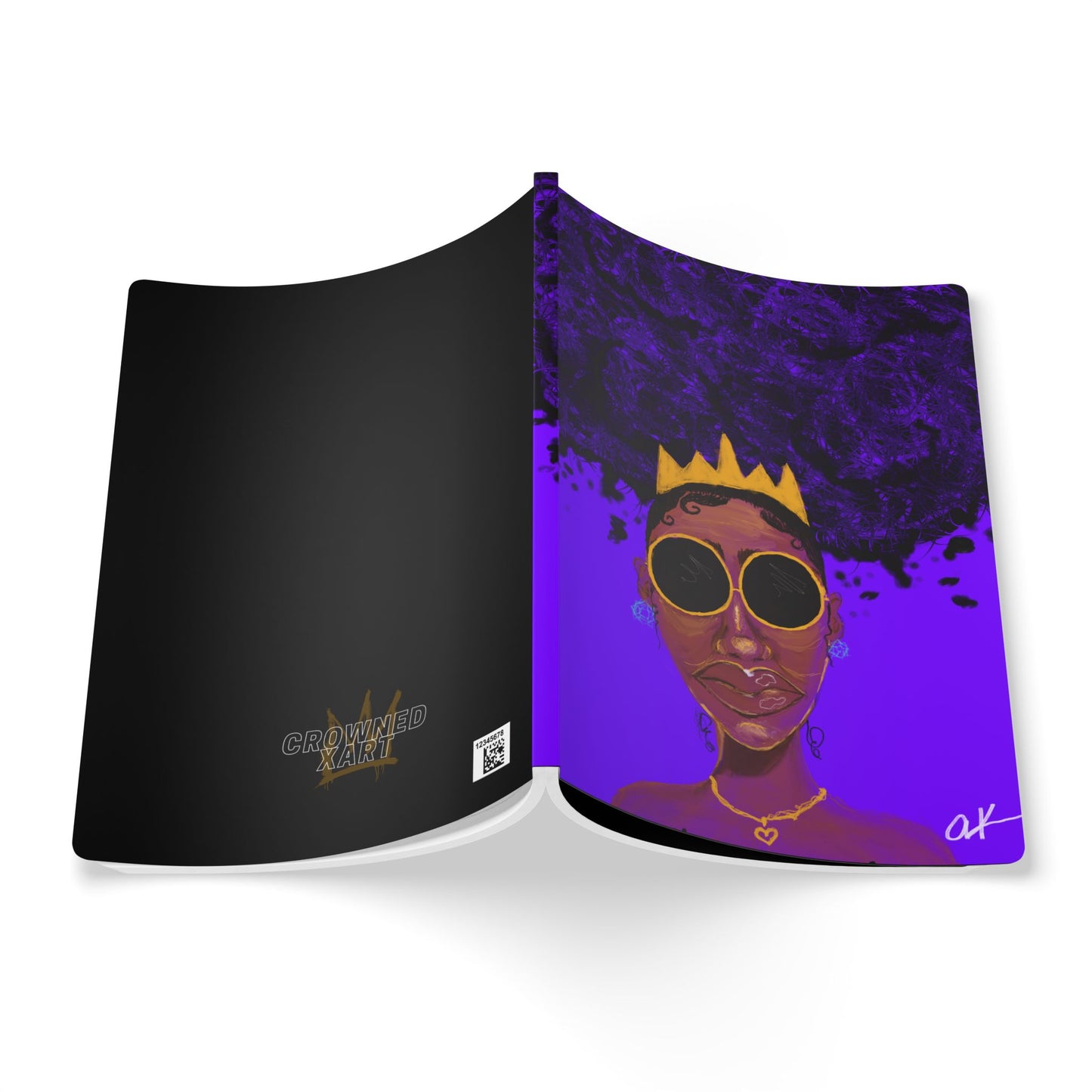 Royal Crown Softcover Journal - Creative Notebook, Inspirational Diary, Art School Supplies, Gift for Artists, Purple Aesthetic Journal