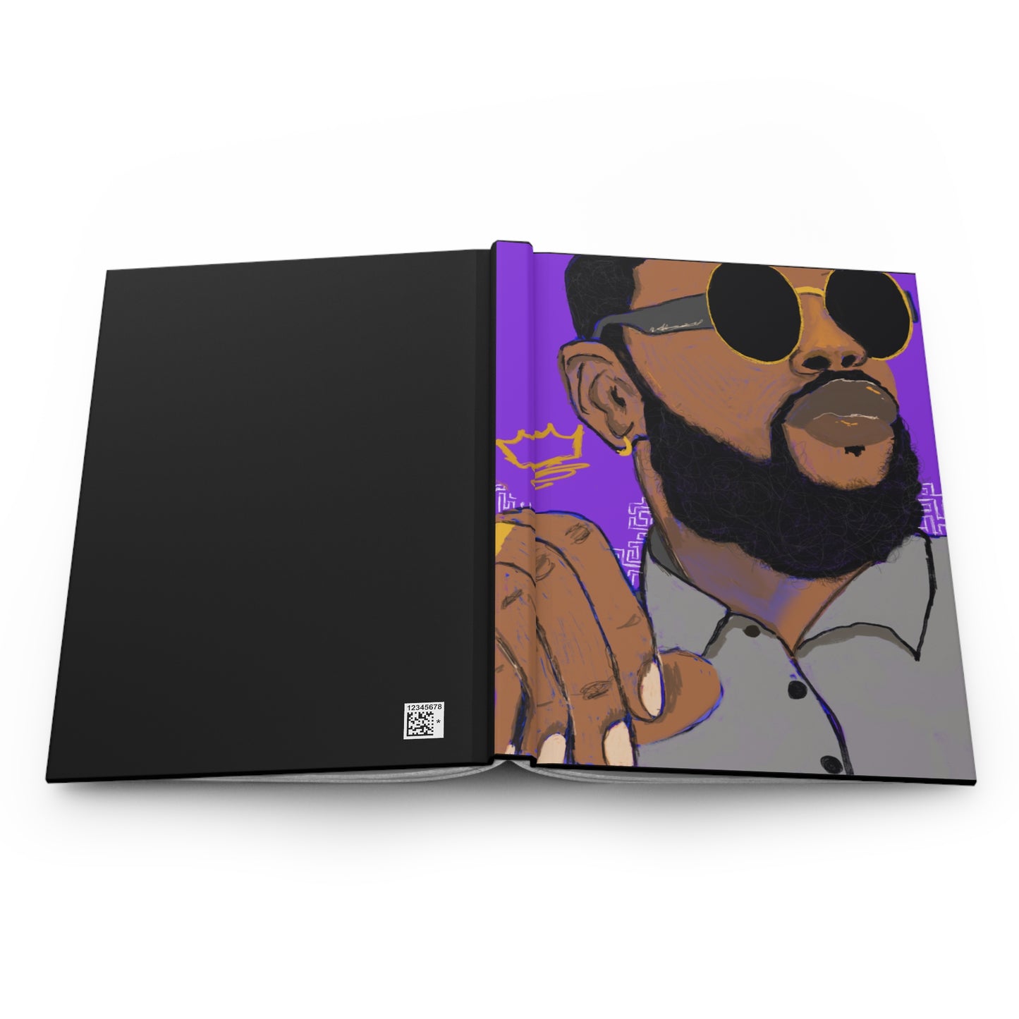 Trendy Hardcover Journal, Artistic Notebook, Gift for Students, Creative Writing, Personal Diary, Black Matte Finish
