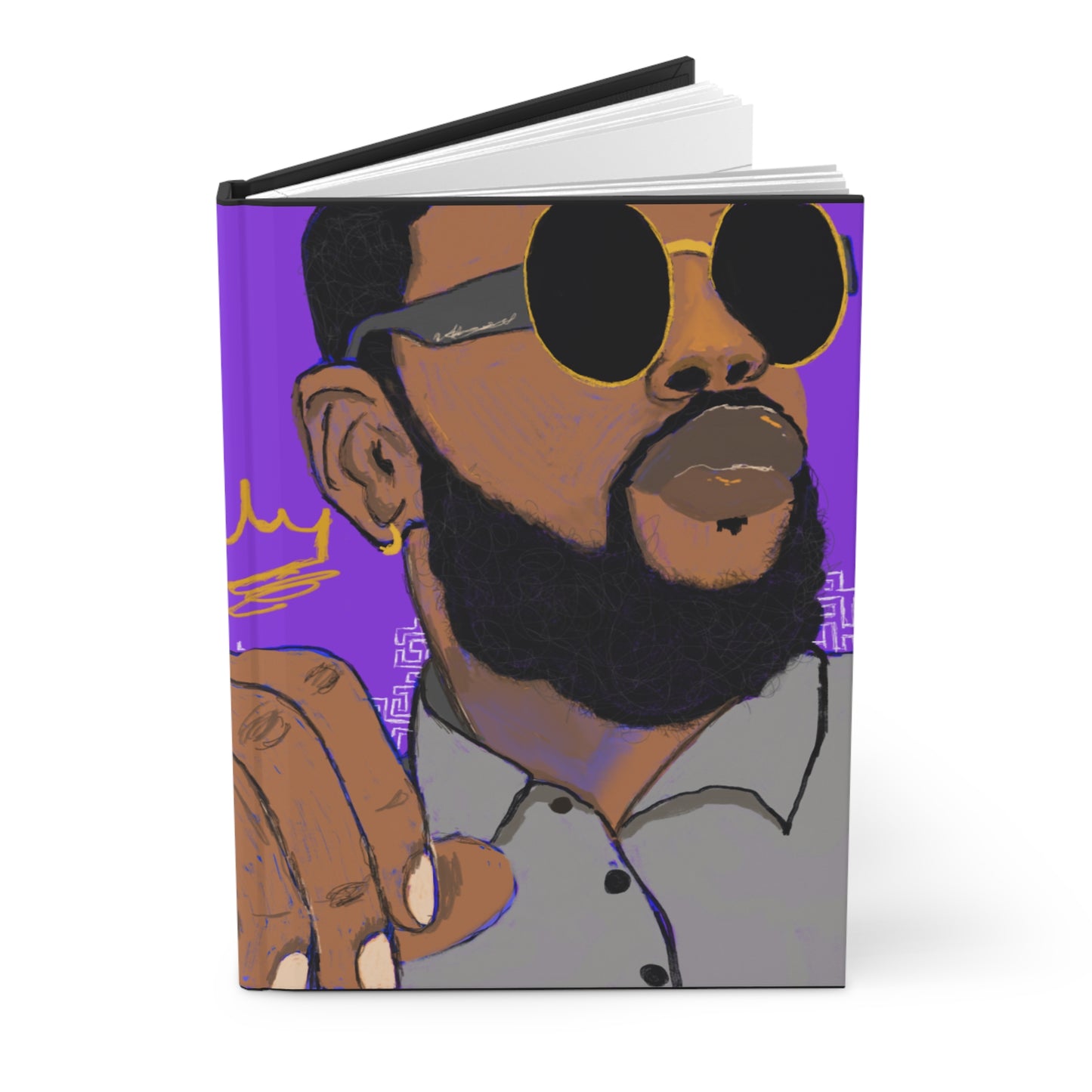 Trendy Hardcover Journal, Artistic Notebook, Gift for Students, Creative Writing, Personal Diary, Black Matte Finish
