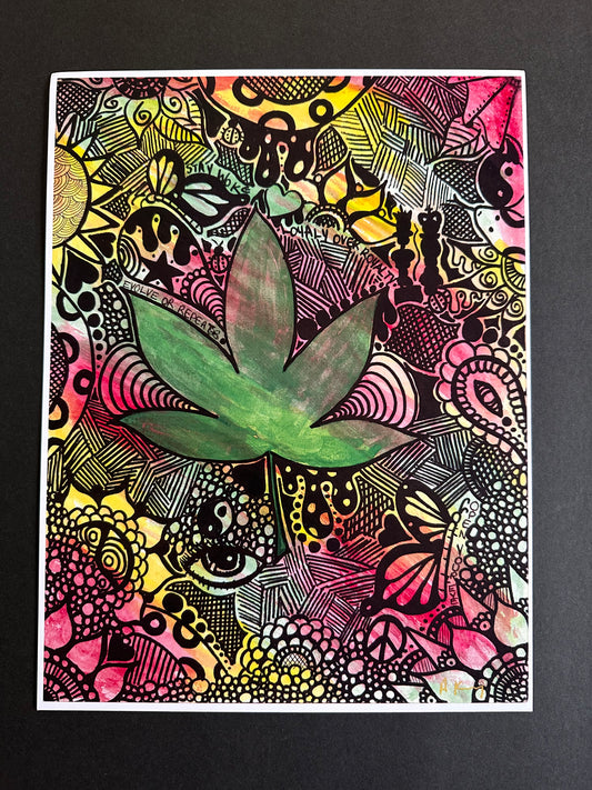 “Evolve or Repeat” – Psychedelic Cannabis Art Print