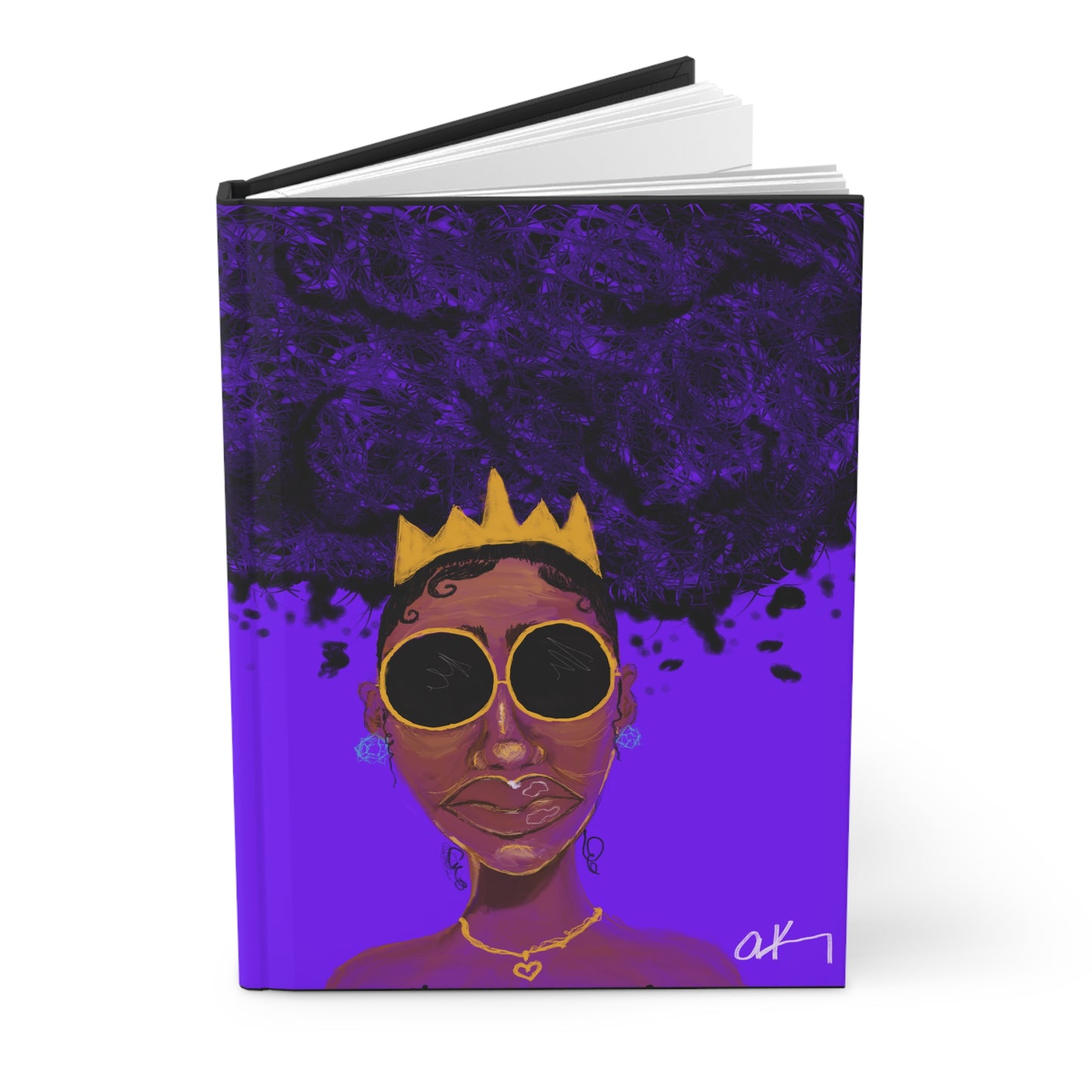 Vibrant Crowned Queen Journal | Artistic Hardcover Notebook for Creatives, Gift for Her, Inspirational Journal, Purple Aesthetic, [...]