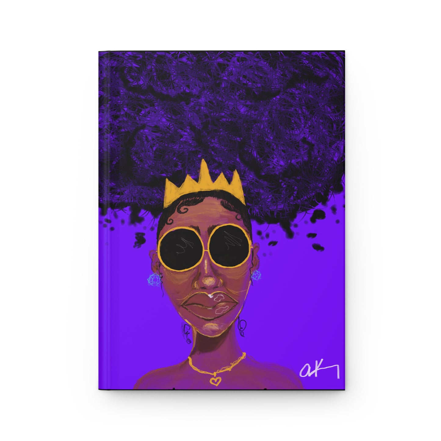 Vibrant Crowned Queen Journal | Artistic Hardcover Notebook for Creatives, Gift for Her, Inspirational Journal, Purple Aesthetic, [...]