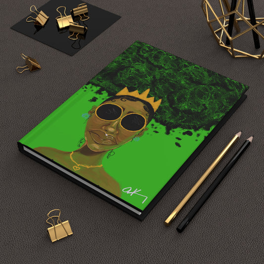 Green Crowned Goddess Hardcover Journal - Inspirational Writing, Art Journal, Gift for Creatives, Unique Notebook, Eco-Friendly Journal