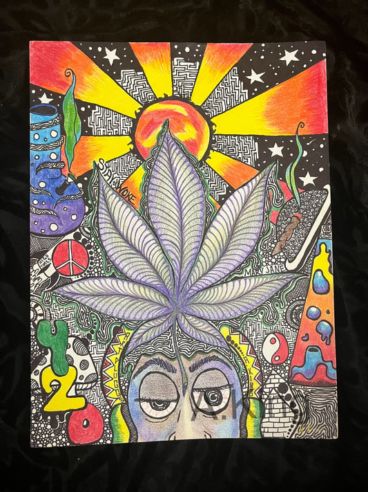 420 Cosmic Vibes” – Psychedelic Abstract Art Print